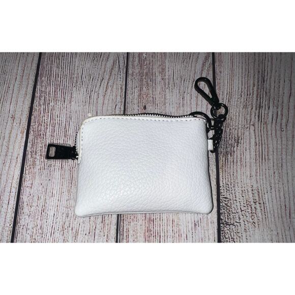 Steve Madden Wallet Coin Purse White Logo Name Bag Charm Key Chain Change - Picture 2 of 5